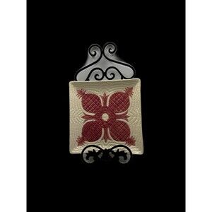 Michael J. Gillian "Hawaiian Quilt Clay" Pineapple Pattern 9.5" Square Plate